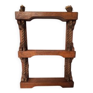 Étagère de bateau 3 niveaux bois et corde