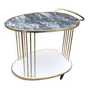 Desserte sur roulettes, chariot Formica années 60
