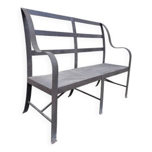 Banc de jardin artisanal en fer forgé