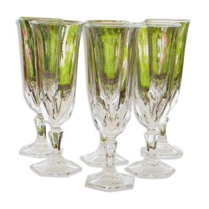 Lot de 6 flûtes en cristal d'arques. modèle chaumont.