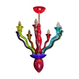 Lustre en verre multicolore de Murano de la fin du siècle, par Ernesto Guismondi pour VeArt, Italie