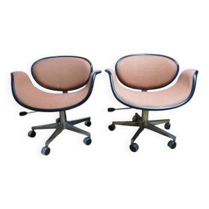 Paire de fauteuils pivotants tulipe pierre paulin pour artifort