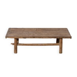 Taigu - Table basse ancienne en orme massif