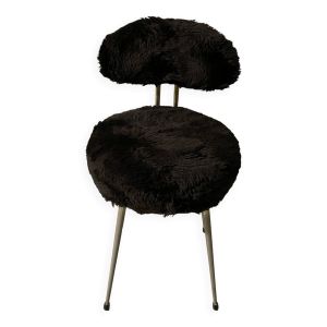 Chaise Pelfran en fausse fourrure, années 70