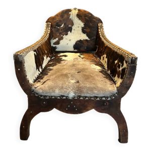 Chaise vintage en peau de vache