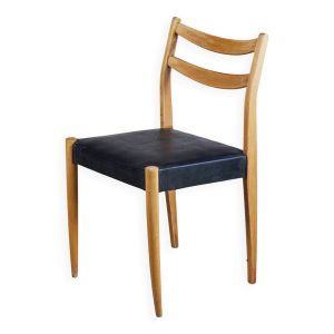 Chaise scandinave en teck et skaï, 1960