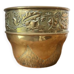 Cache-pot en laiton, années 70-80