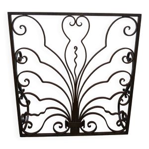 Grille pare feu de cheminé en fer forgé art nouveau