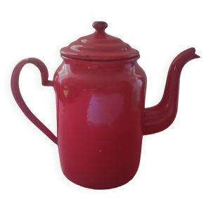 Cafetière en tôle émaillée rouge