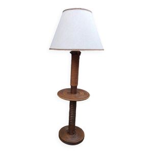 Lampadaire bois tourné et corde style Charles Dudouyt