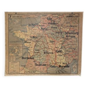Carte scolaire chemins de fer Vidal Lablache n°7, France