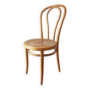 Chaise bistrot vintage assise en cannage