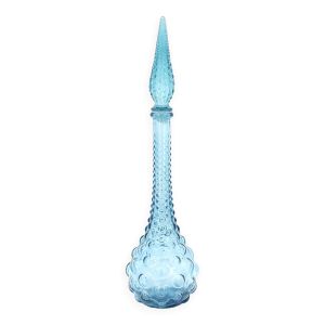 Bouteille bleue Empoli en verre, années 60
