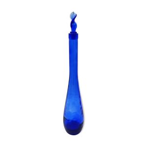 Bouteille en verre bleu cobalt