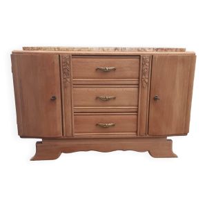 Buffet bas art déco chêne bois brut