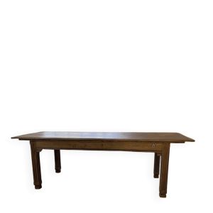 Table de ferme campagne hêtre et chêne massif 2m5 XL