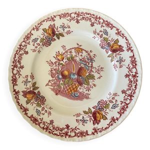 Assiette faïence anglaise Royal Tudor décor Fruits&Flowers