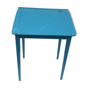 Pupitre écolier bleu  avec emplacement encrier