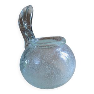 Vase en verre bullé signé Schneider France 1950