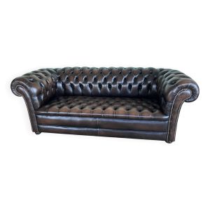 Canapé Chesterfield 3 places - Marway - cuir véritable