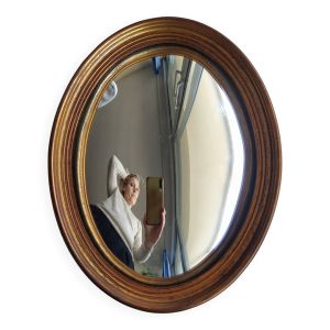 Miroir doré ovale oeil de sorcière
