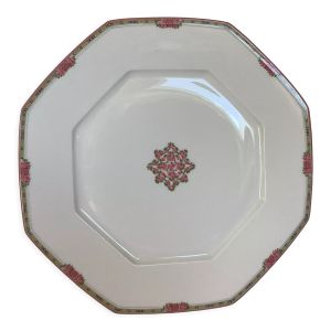 Assiette octogonale mille roses pyramide field Haviland Limoges