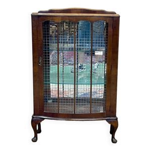 Vitrine anglaise des années 1950 en noyer