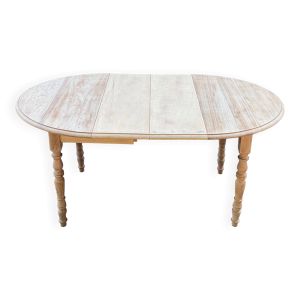 Table à manger ronde extensible Louis Philippe à volets rénovée 165cm XXème