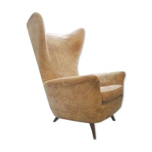 Fauteuil a oreilles "wingback chair" Bergere 1950 organique