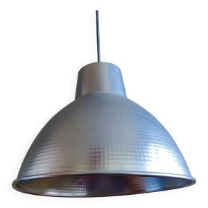Lustre suspension cloche globe métal alu martelé 90,s