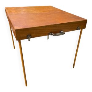 Table pliante de pique-nique, valise vintage 1950.