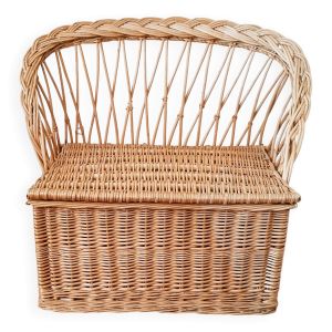 Banc coffre en rotin , coffre à jouets , coffre à linge