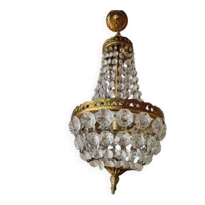 Lustre montgolfière à pampilles