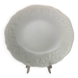 Grand plat rond creux porcelaine Limoges Philippe Deshoulières modèle California