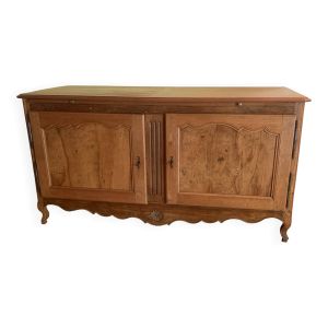 Buffet bas ancien en chêne massif style campagnard Louis XV