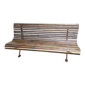 Banc de jardin en fonte avec lattes en bois