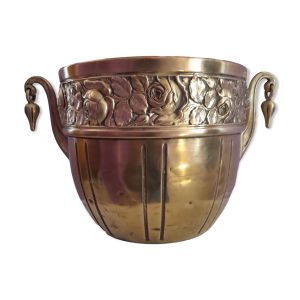 Cache-pot Art Nouveau en laiton