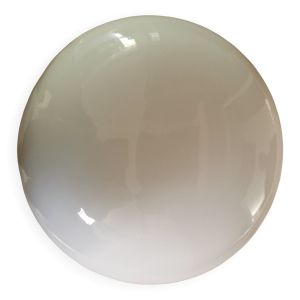 Plafonnier. Luminaire rond bombé. vintage 1970. Globe blanc en verre