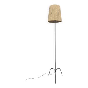 Lampadaire tripode en fer forgé 1950