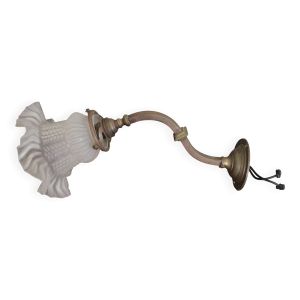 Applique murale vintage, applique bronze col de cygne et globe tulipe