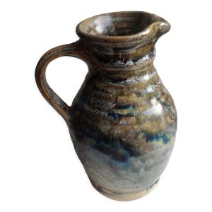 Pichet en céramique émaille, signature Mb la borne