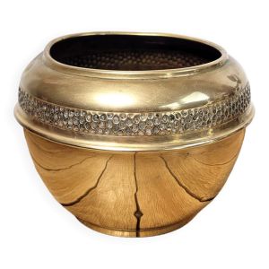 Cache pot en laiton doré