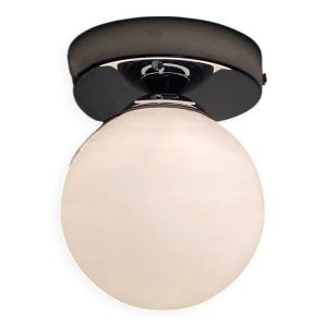 Petite applique murale plafonnier ancien globe verre opaline blanc 12 cm