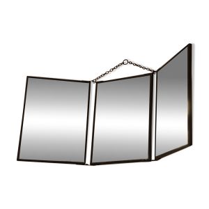 Miroir vintage 1920 triptyque de barbier