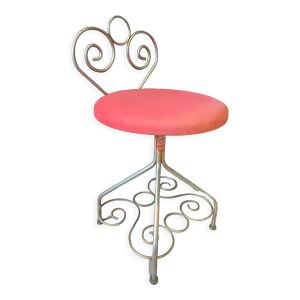 Chaise en fer forgé doré années 50