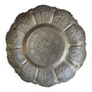 Ancien plateau en laiton marocain