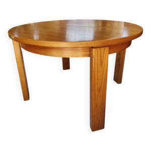 Table ronde en orme avec rallonge