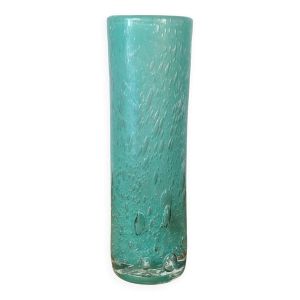 Vase tubulaire en verre bullé