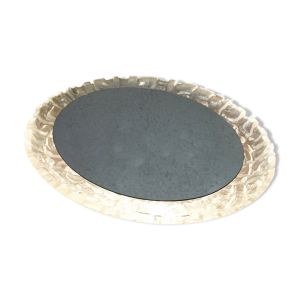 Miroir éclairant vintage cadre plexiglas givré 1970s