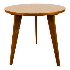 Table d'appoint tripode pied compas vintage en bois années 50